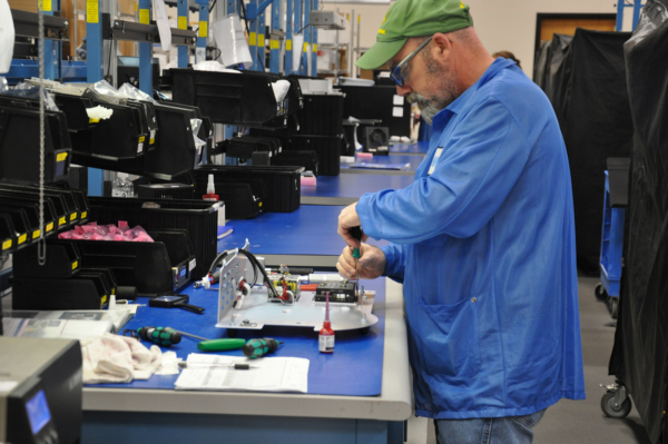 Photo of contact manufacturing services manufacturing line.