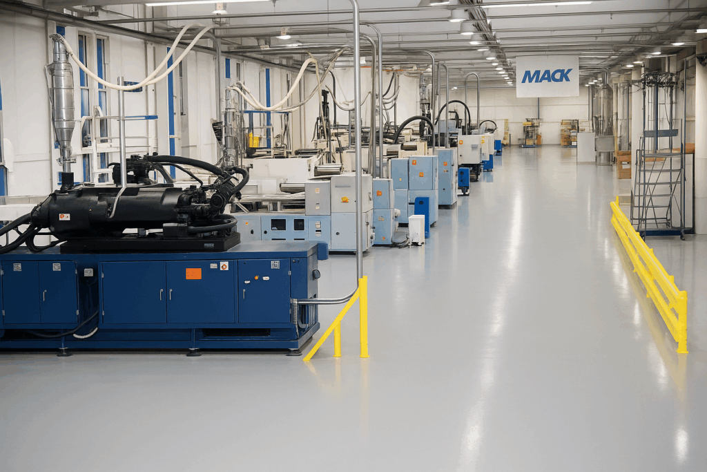The large press room at Mack's Inman, SC, plant